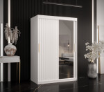 Šatní skříň Abi Riflo Wave 2 Barva korpusu: Černá, Rozměry: 120 cm, Dveře: Černá se zrcadlem
