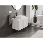 MEXEN/S - Rivel koupelnová skříňka pod umyvadlo 80 cm s deskou, 1 šuplík, reliéf , bílá mat 91A20-08047-1-BFC01