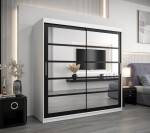 Šatní skříň Abi Ro2 Barva korpusu: Dub Sonoma, Rozměry: 250 cm, Dveře: Černá
