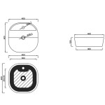 INVENA - Umyvadlo na desku 40 cm PEJTO CE-17-001-C