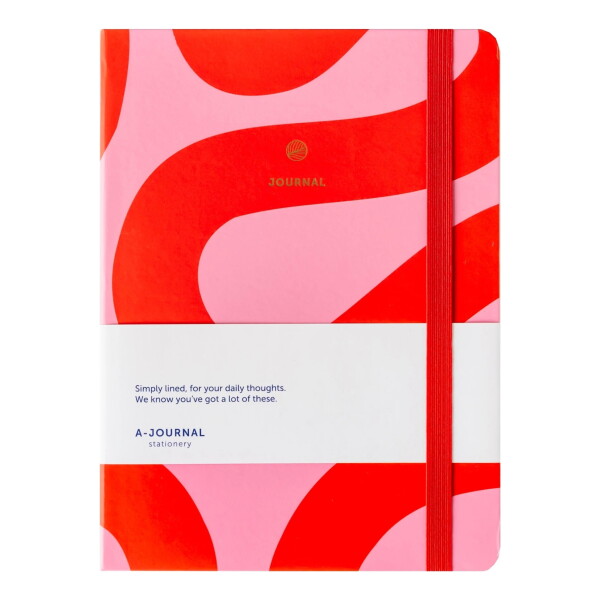 A-JOURNAL collection Linkovaný zápisník Flow Pink, červená barva, papír
