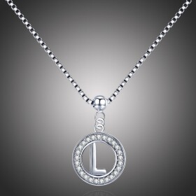 Stříbrný řetízek s přívěskem ve tvaru písmena L - stříbro 925/1000, Stříbrná 45 cm L