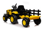 Mamido Dětský elektrický traktor s vlečkou 12V 7Ah žlutý