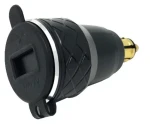 Interphone DIN adaptér s 2 x USB výstupem pro motocykly max. 4.2 A černý (ACCDIN2USBALU19)