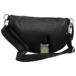 Módní dámská kožená ledvinka Sotiria, černá