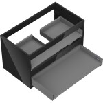 MEXEN - Box-A skříňka pro umyvadlo 80, 2 zásuvky, černá lesk 91AX0-0800-470-2-70