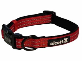 Alcott Adventure zářivě červená - velikost S / reflexní obojek pro psy (AC-00284)