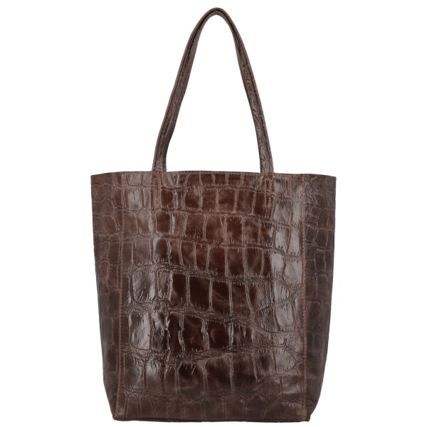 Módní dámská kožená kabelka na rameno Naysa, tmavě hnědá