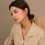 Náušnice s 8 mm bílou perlou Cinzia - chirurgická ocel, Stříbrná Bílá