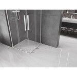 MEXEN/S - Velar L Duo sprchový kout, posuvné dveře 90 x 90, transparent, bílá 871-090-090-02-03-20