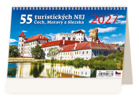 Stolní kalendář 2027 Helma 55 turistických nej Čech, Moravy a Slezska