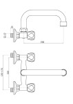 INVENA - Umyvadlová/dřezová baterie MODENA, 20cm otočný výtok typu U BC-14-F0S-L