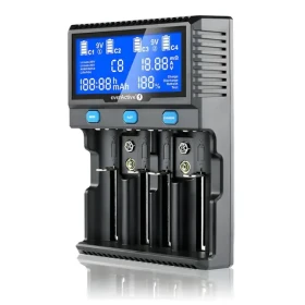 EverActive UC-4200 černá / Nabíječka pro Ni-MH a Li-ion baterie / AA / AAA / LCD displej / 4 baterie (UC4200)