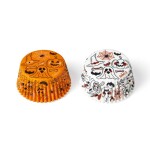 Decora košíčky na muffiny Oranžové a bílé s halloweenským motivem (36 ks)