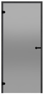 Dveře do sauny HARVIA 8x19, šedé 790x1890 mm, borovice, černý rám CD81902BLL
