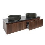 Koupelnová skříňka s žulovou deskou SAT Evolution 118x30x44,8 cm ořech mat SATEVO120NAZ SATEVO120NAZ