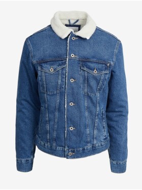 Modrá pánská džínová bunda umělým kožíškem Pepe Jeans Pinner DLX Pánské
