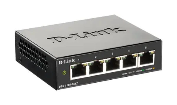 D-Link DGS-1100-05V2 / Switch / 5x Gigabit RJ45 / Smart managed / fanless (DGS-1100-05V2/E)