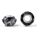 Korálky evropského typu - 14 x 8,5 mm - dvoubarevné - 1 ks Dvě barvy: Červenobílá