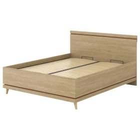 Postel Scandi 51 s úložným prostorem 160 dub olejovaný/cihlový