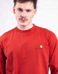 Tričko Carhartt WIP L/S American Script T-Shirt Oxide Red