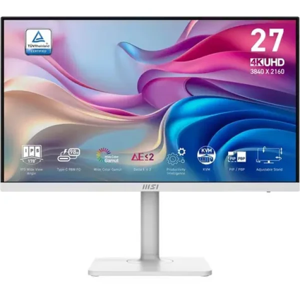 27" MSI Modern MD272UPHW bílá / IPS / UHD / 16:9 / 4ms / 1000:1 / 400cd-m2 / HDMI+DP+USB-C / VESA (Modern MD272UPHW)