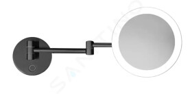 Kielle - Idolio Kosmetické nástěnné zrcátko s LED osvětlením, matná černá 50324024