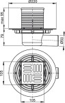 Alcadrain 1 - Alcadrain Podlahová vpust 105×105/50 mm boční, mřížka nerez, vodní zápachová uzávěra APV101 APV101