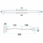Koupelnové nástěnné LED svítidlo SWE025-1W 42cm Black OSW-20124