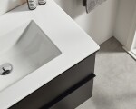 CERANO - Koupelnová skříňka Velora - černá matná, úchytka černá + keramické umyvadlo Todo - 81x55x46,5 CER-665155