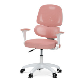 Dětská židle, výškově nastavitelná, růžová síťovina, KA-K1063 PINK