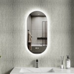 Erga Demi, oválné LED zrcadlo 40x80cm, 3 barvy světla, přední osvětlení, topná podložka proti zapaření, ERG-V01-DEMI-4080-CL