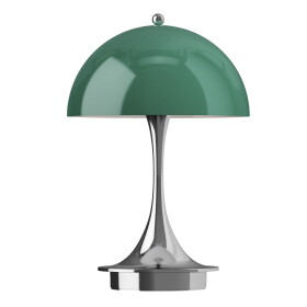 Louis Poulsen Přenosná lampa Panthella 160 V3 Opal Green / Chrome, zelená barva, kov