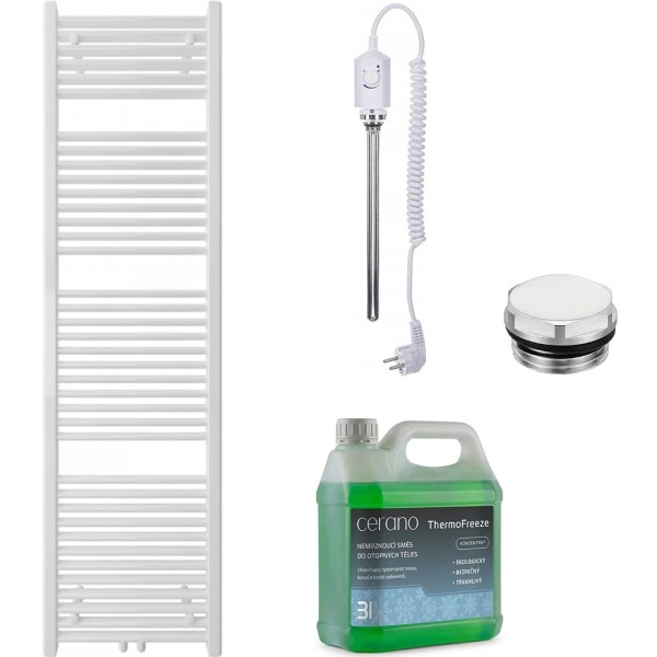 CERANO Koupelnový elektrický radiátorový set Lincoln - 600W - bílá matná - 1800x500 mm