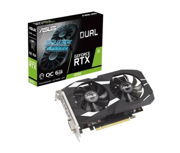 ASUS VGA NVIDIA GeForce RTX 3050 DUAL OC 6GB, RTX 3050, 6GB GDDR6, 1xDP, 1xHDMI, 1xDVI EDF_1887326