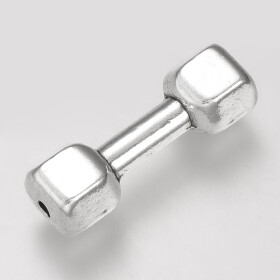Kovový korálek - činka - 25,5 x 9 x 6,5 mm - 1 ks