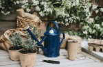 HAWS Plastová konvička s kropítkem Bartley Blue 1 l, modrá barva, plast
