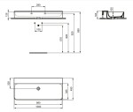 IDEAL STANDARD - Conca Ceram Umyvadlo na desku 100x45 cm, bez přepadu, bez otvoru pro baterii, bílá T383701