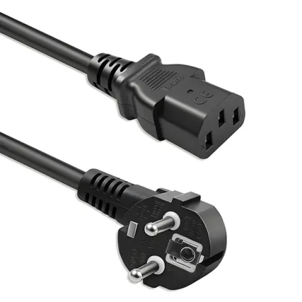 Napájecí kabel Schuko lomený - IEC C13 / Napájecí kabel / CEE 7/7 (E/F) - C13 / 1,8 m / měděné jádro (54618)