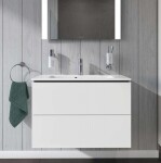 DURAVIT - L-Cube Umyvadlová skříňka Compact, 55x82x39 cm, 2 zásuvky, lesklá bílá LC625702222