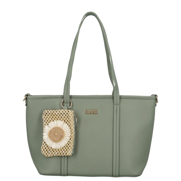 Trendy dámská koženková kabelka na rameno Felicia, zelená