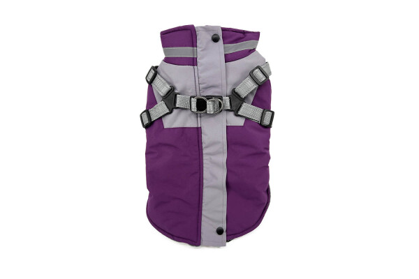 Active zimní bunda pro psa na ZIP Barva: Fialová, Délka zad (cm): 30, Obvod hrudníku: 36 - 42 cm