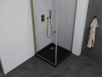 MEXEN/S - Pretoria sprchový kout 90x90, transparent, zlatá + sprchová vanička včetně sifonu 852-090-090-50-00-4070G