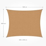 Malatec Stínící plachta čtverec 5x5m 10189 písková 200g/m