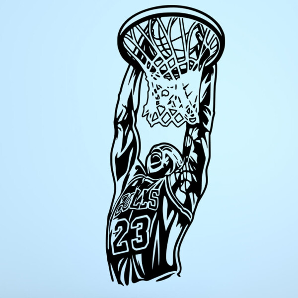 Samolepka Michael Jordan Barva: černá, Velikost: 60 x 25 cm