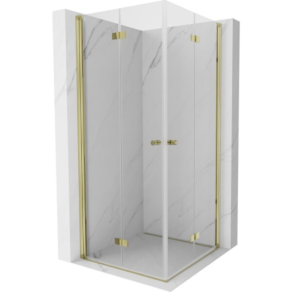 MEXEN/S - Mist-F Duo sprchový kout skládací dveře 95 x 95, transparent, zlato 8A6-095L-095P-50-00