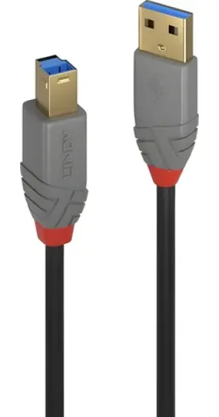Lindy Anthra Line USB-A - USB-B 1m černá / Kabel USB / USB 3.2 Gen 1 / 5 Gbit/s (36741)