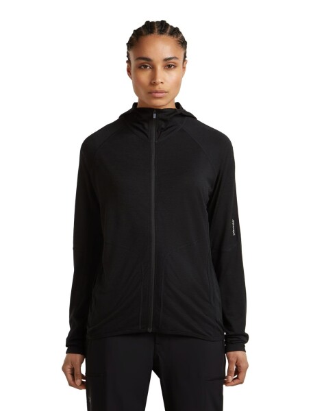 Dámská merino mikina ICEBREAKER Wmns 150 MerinoFine Ace LS Zip Hoodie, Black velikost: L