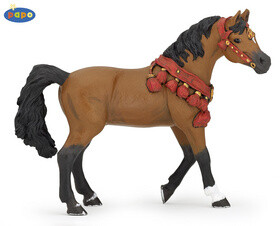 Arabský kůň s ozdobou - Ručně malovaná figurka