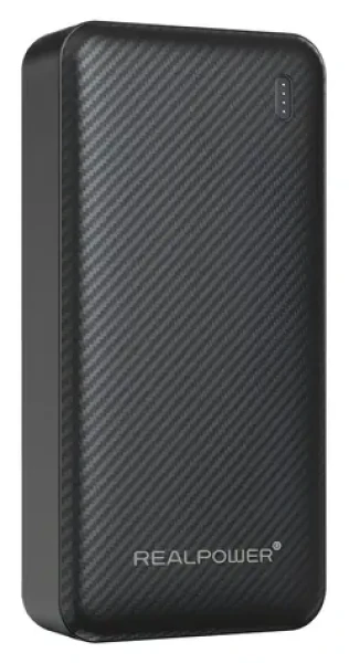 RealPower PB-20000 SSB černá / Powerbanka 20 000 mAh / Pevnolátková baterie / USB-C 20W / USB-A 22,5W (558789)